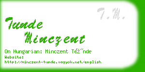 tunde minczent business card